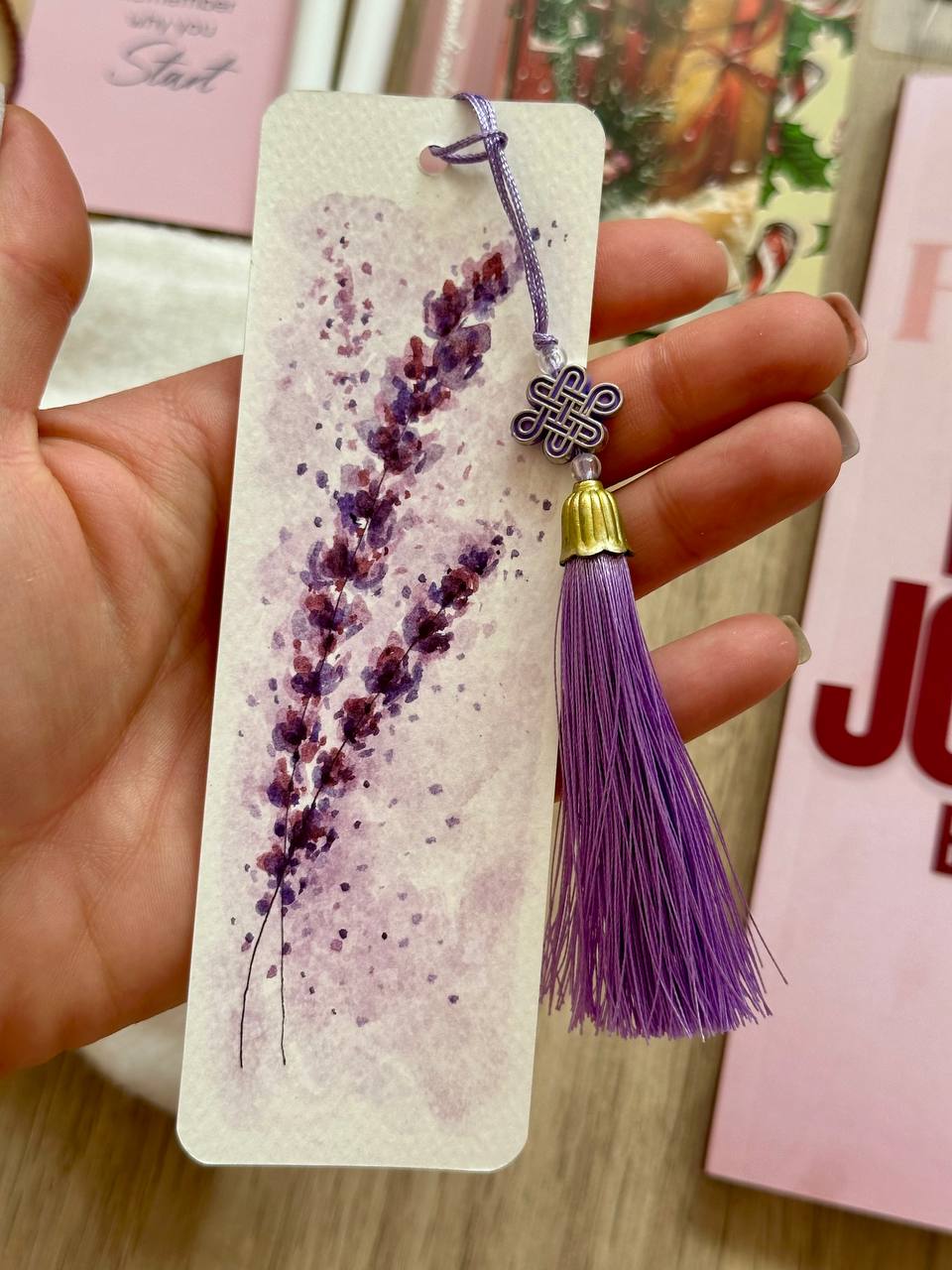 Lavender watercolour bookmark
