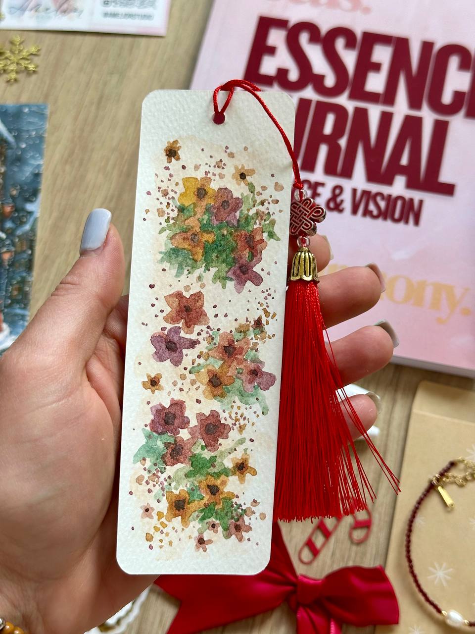 Wildflowers watercolour bookmark