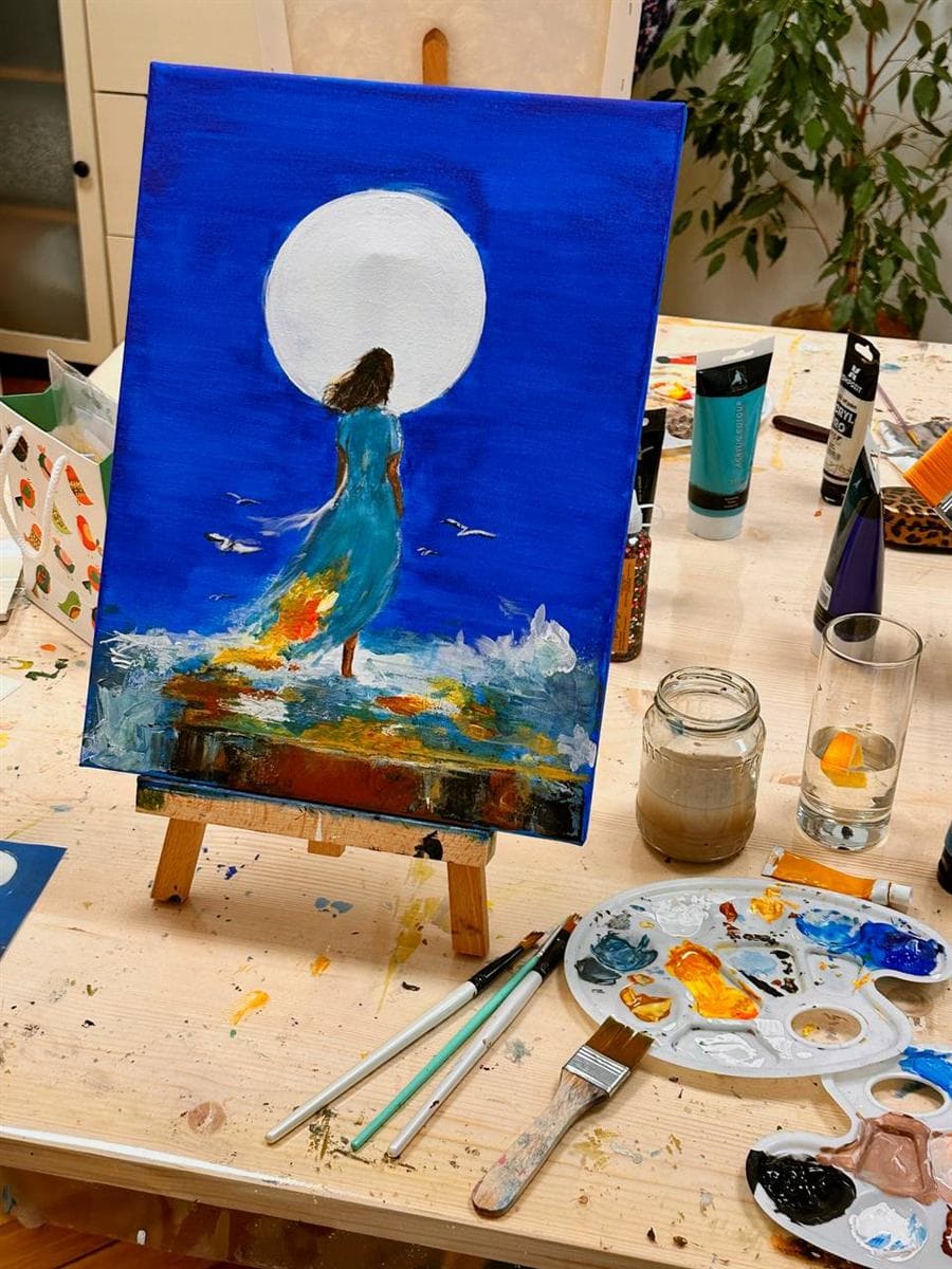 A painting made during a workshop